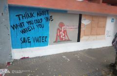 Gandhisagar Lake wall painting with message